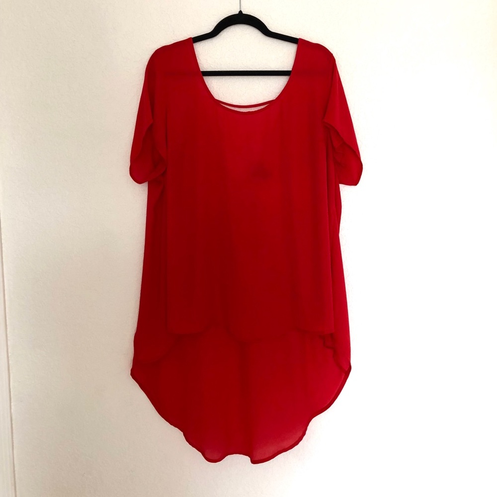 Torrid Red Hi Low Blouse Size 2 (2X)